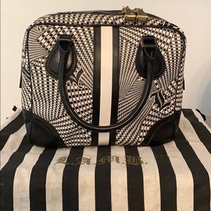 Vintage LAMB bag with a funky black & white print